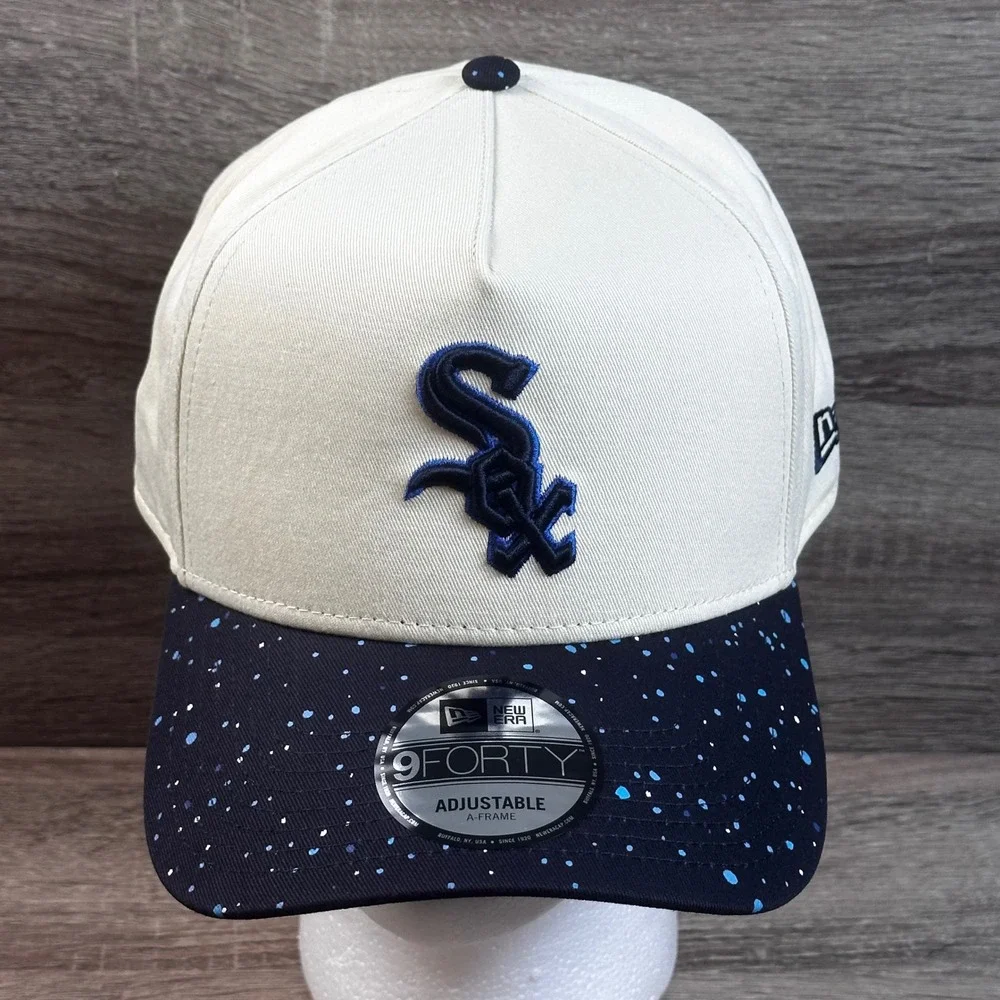 New Era Chicago White Sox Hat Mens 9FORTY Snapback Speckle Cream Splatter NEW